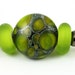 Green Silvered Focal lampwork bead