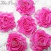 6 Piece Berry Fabric Flowers
