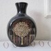 vintage 1960s Black Lacquered Golden Mist Tree Blossom Vase