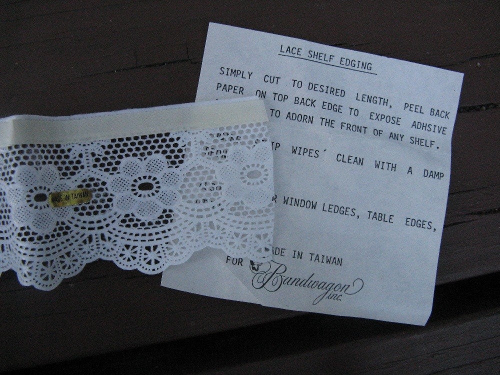 Vintage White Plastic Lace Shelf Trim by myvintagesoul on Etsy