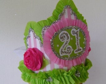 21st Birthday Party hat - Crown - customize any number