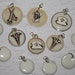 Set of 12 Nurse Themed Disc Pendant Charms White