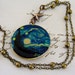 Locket Necklace Starry Night Van Gogh Retro Vintage