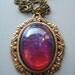 Cameo Necklace - Stunning Glass Opal - Dragon's Breath