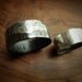 Reserved For Nick- Couple's Ring Set w/ Secret Messages- Bold & Wide Unisex Band -Textured Silver