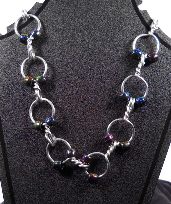 Funky Wire Eyelet Chain Necklace Free Shipping 82028644