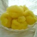 Hand Combed Top Romney Wool Lemon Yellow roving 2 oz. hand dyed