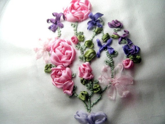 Items similar to Silk Ribbon Embroidery Roses Wall Decor on Etsy