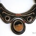 Bead Embroidery necklace brown black "Sunset in the desert".