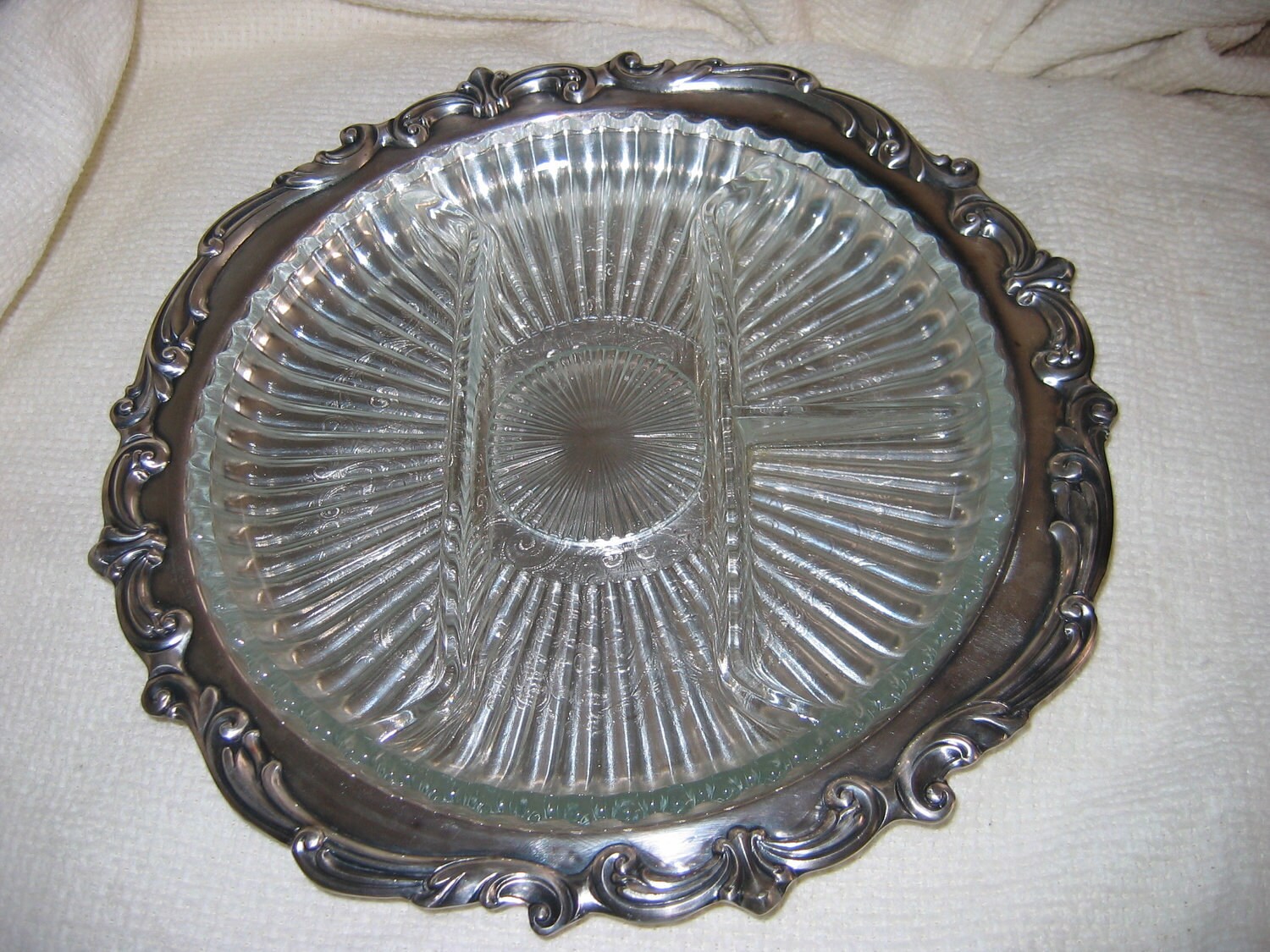 Silver plated Serving Relish TRAY by Towle. 1940's. 12.5