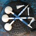 3 wooden spoons - hand carved and bound wooden spoons