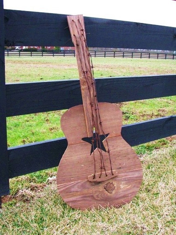 Items similar to Barn Wood Guitar Art on Etsy