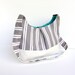 Nautical Body Sling Bag in Grey, White Stripes and Teal Green