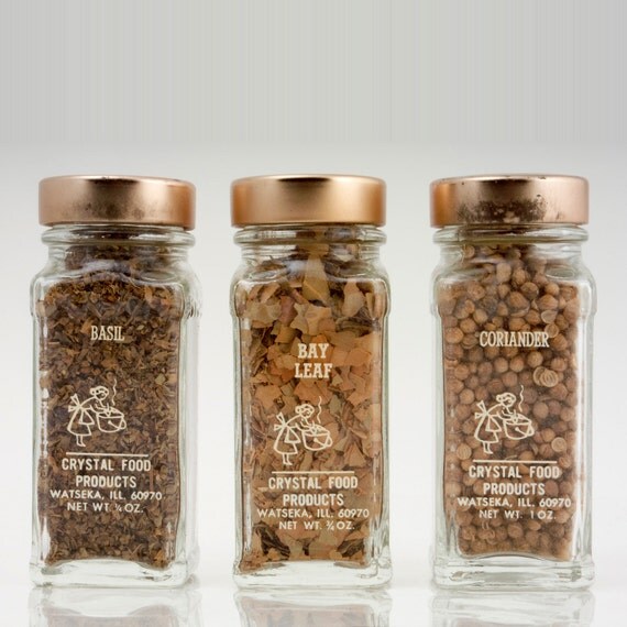 Set of 12 Crystal Food Products Spice Jars
