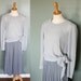 Vintage 70s PLEATED Skirt Dress - 2 Tone Gray - Women M L