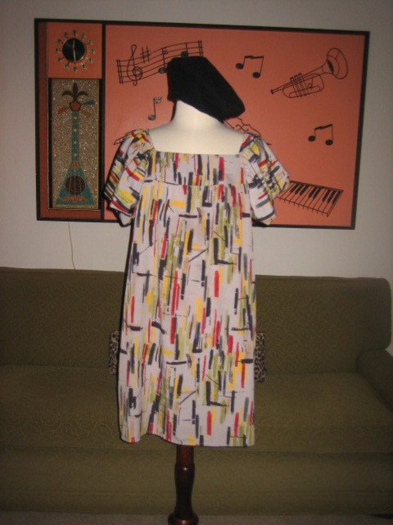 60s Inspired Abstract Art dress