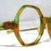 Vintage Eyeglasses. Octagonal Shape in green and orange. Boho Chic