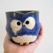 Hooter Owl Mug (Wilder) In Bright Blue Handmade Stoneware