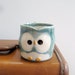 Hooter Owl Mug (Tegan) in Frosty Blue Handmade Stoneware
