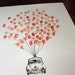 MEDIUM Guest book fingerprint BALLOON with love bug, (drawing with 3 ink pads)