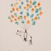 Reserved for robynmarie8 , MEDIUM Guest book fingerprint BALLOON with pig (drawing with 5 ink pads)