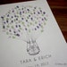 RESERVED (for Austin) SMALL Guest book fingerprint BALLOON with hot air basket (drawing with 3 ink pads)