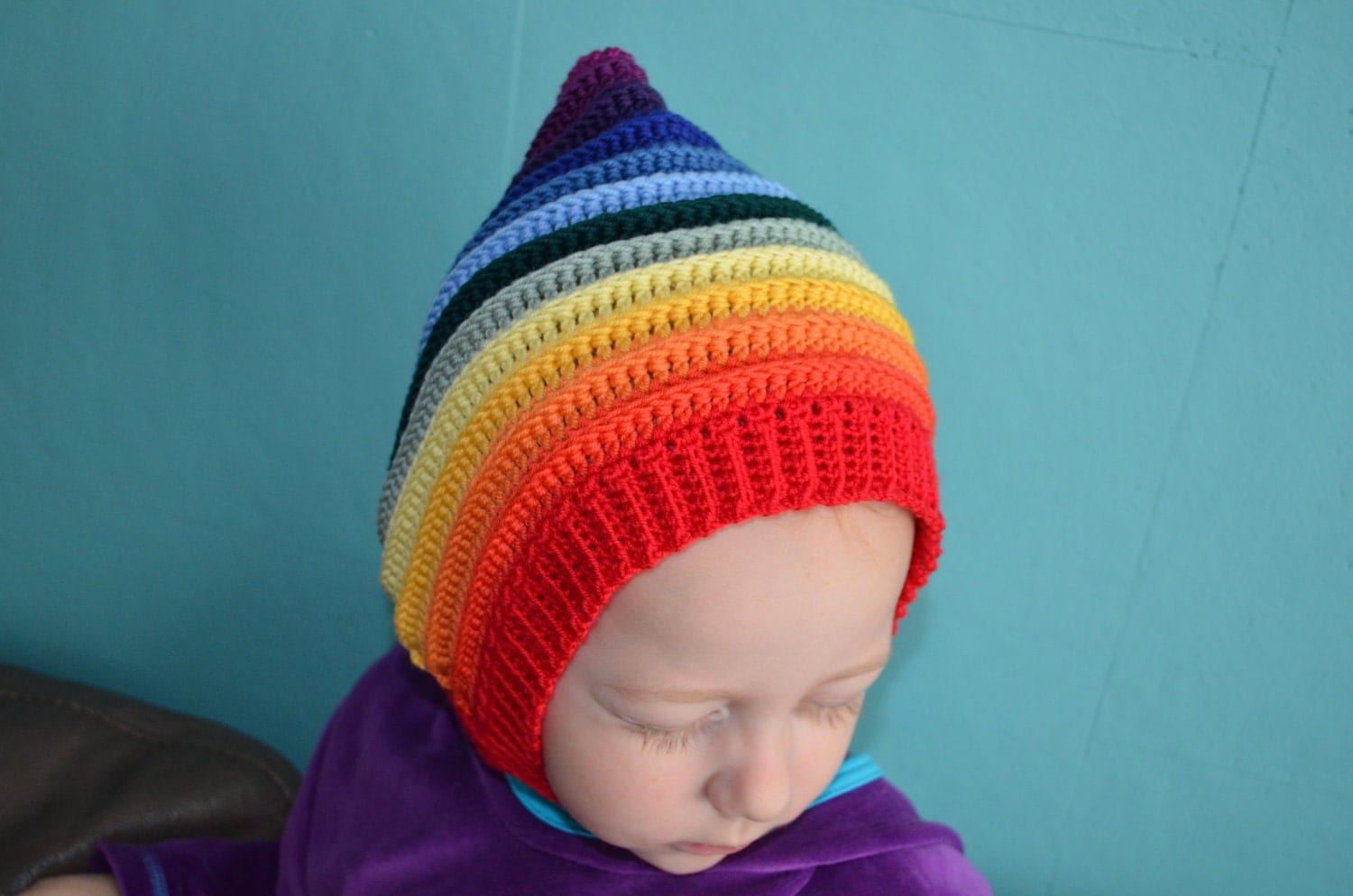Crochet pattern : pixie-hat-with-scarf-in-one and pixie-hat