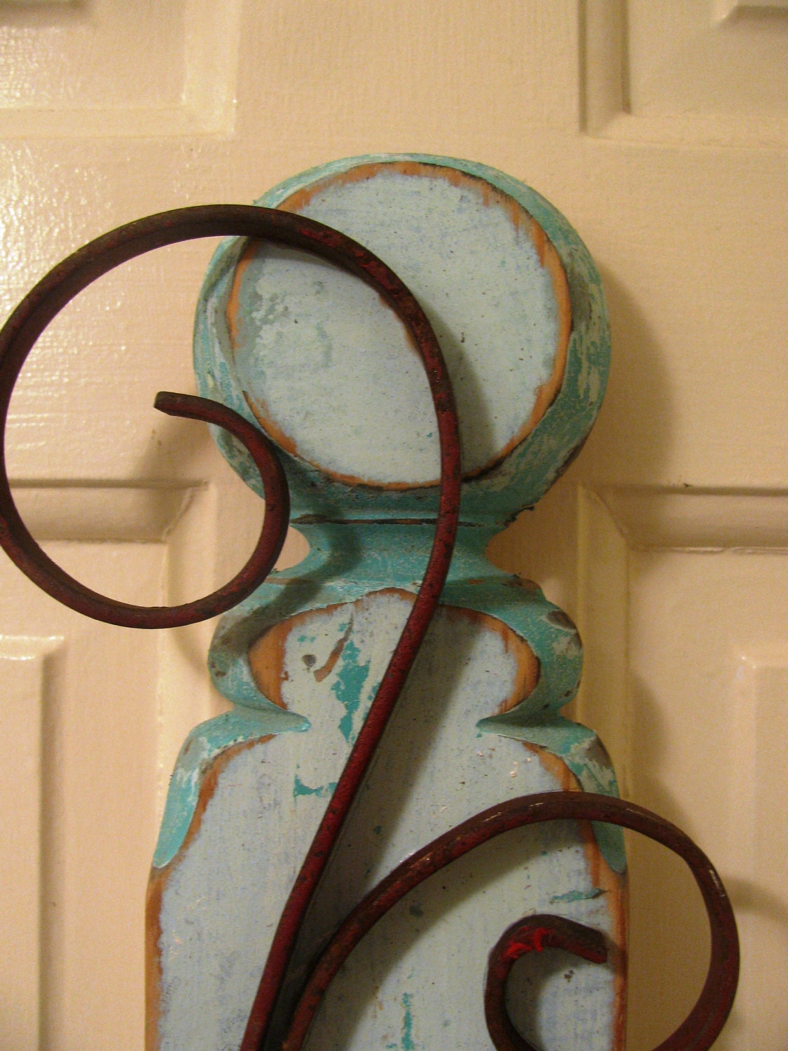 Wall Hanging Vase...Reclaimed Wood and Wrought Iron Planter