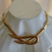 Monet Gold Tone Choker Necklace, Signed 70's , Adjustable length.