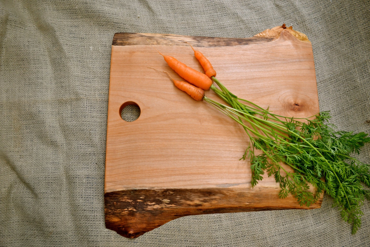 Rustic Wood Cutting Board Natural Edge Salvaged Maple 284