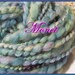 Handspun homegrown wool art yarn 37 yards extra bulky Monet blue multi colored colorway sparkling blue wrap