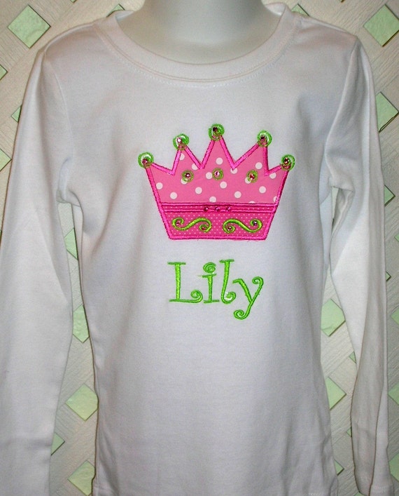 Princess Crown T shirt Custom Embroidered Applique by GumdropGrove