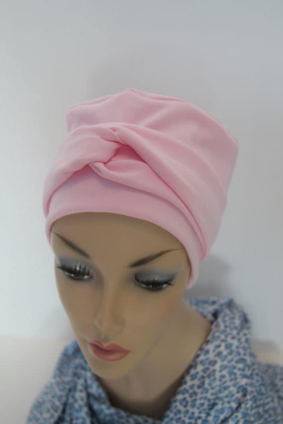 Pink Chemo Hat Cancer Cap Warm Cotton Jersey Knit Soft