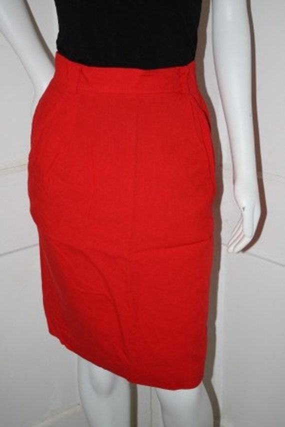 Cherry Red Pencil Skirt