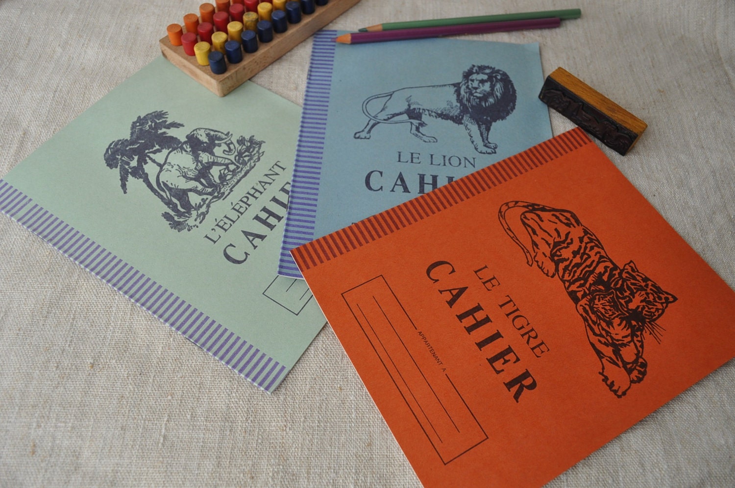 vintage-french-school-exercise-books-note-books-cahiers