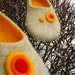 RESERVED Felted slippers Light grey/yellow RESERVED