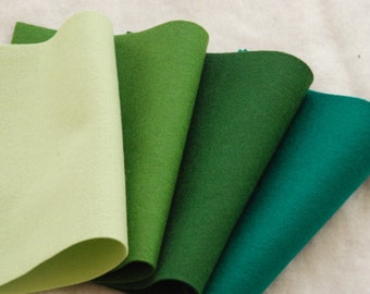 WOOL FELT GREEN - 100% Pure organic Wool Felt 20 x 30cm
