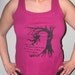 Tree Shirt - pardon me, thou bleeding piece of earth, that I am gentle w/ these butchers, Large, Black on Pink Tank Top
