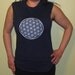 Flower of Life Print, on Medium Navy Blue Tank Top Shirt, Unisex or Mens Size Small - sacred geometry, ancient symbol, occult, earth