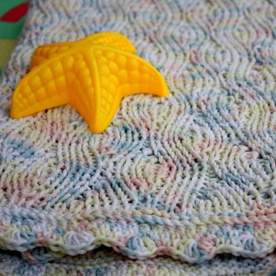 Knitting PATTERN PDF file Baby BLANKET Sea Wave