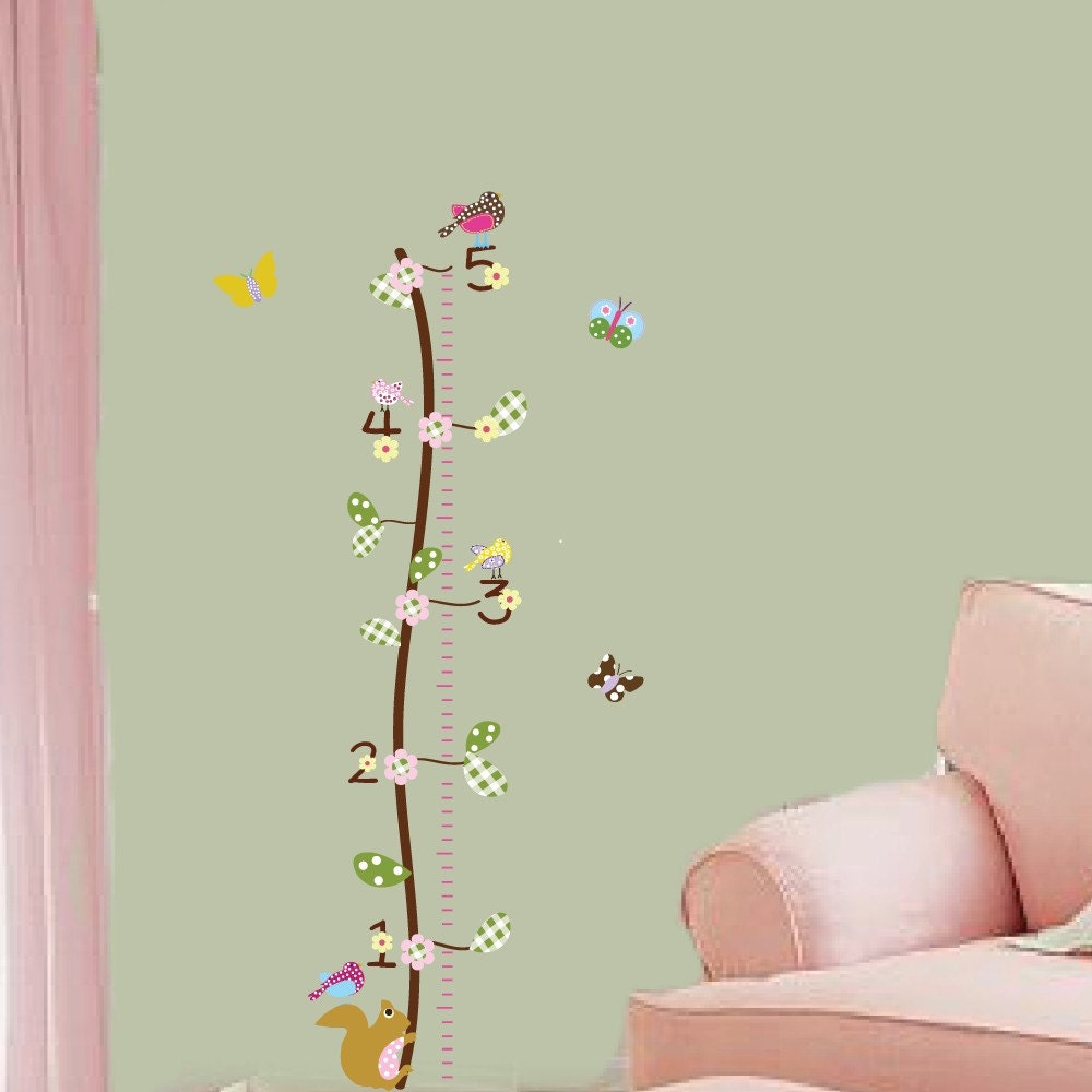 Vinyl Wall Decal Growth Chart KIDS NURSERY PLAYROOM