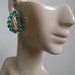 Aqua Paisley Rhinestone Earings
