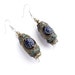 Chinese Silver Earrings Enamel Drop Lantern Fringe Pierced