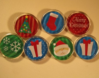 Christmas Decorations Fridge Magnets Set Of 9 By DLRjewelry