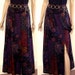 Vintage Maxi Skirt / 1970s BLACK PAISLEY Challis Flared Skirt / SM