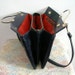 1980s Handbag / 80s Shoulder Bag / Envelope Purse / NAVY Faux Leather RED