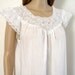 1980s Nightgown Lingerie / 80s Pink Embroidery on White Gown / ML
