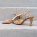 Vintage High Heels / 1960s Desert Paint Sandals / Size 6 to 6.5 M