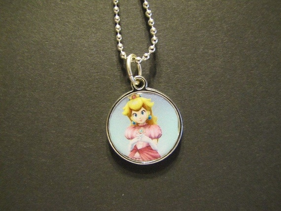 Double sided Princess Peach necklace