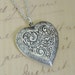 Large Silver Heart Locket Christmas Hanukkah Wedding Jewelry Bride Bridesmaid Mother Wife Anniversary Birthday Photo Picture - Lovin Feeling